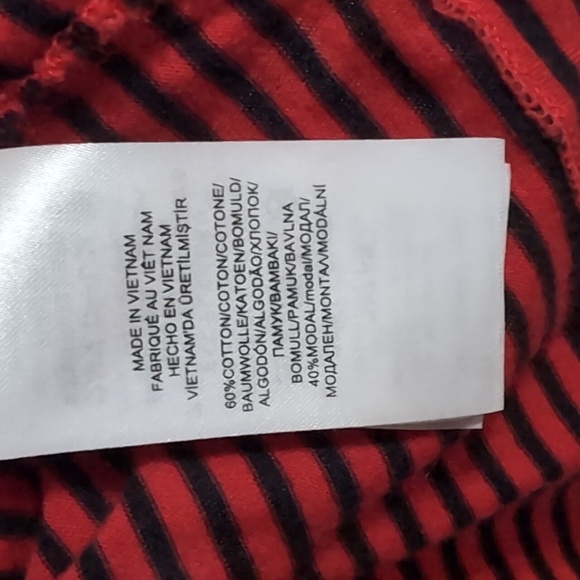 Lauren Ralph Lauren Red Black Striped Large Logo Tee Size XXL - Picture 4 of 5